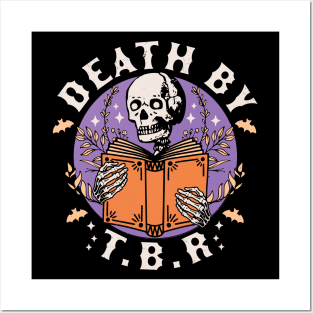 Death By T.B.R To Be Read Skeleton Reading Book Bookish Posters and Art